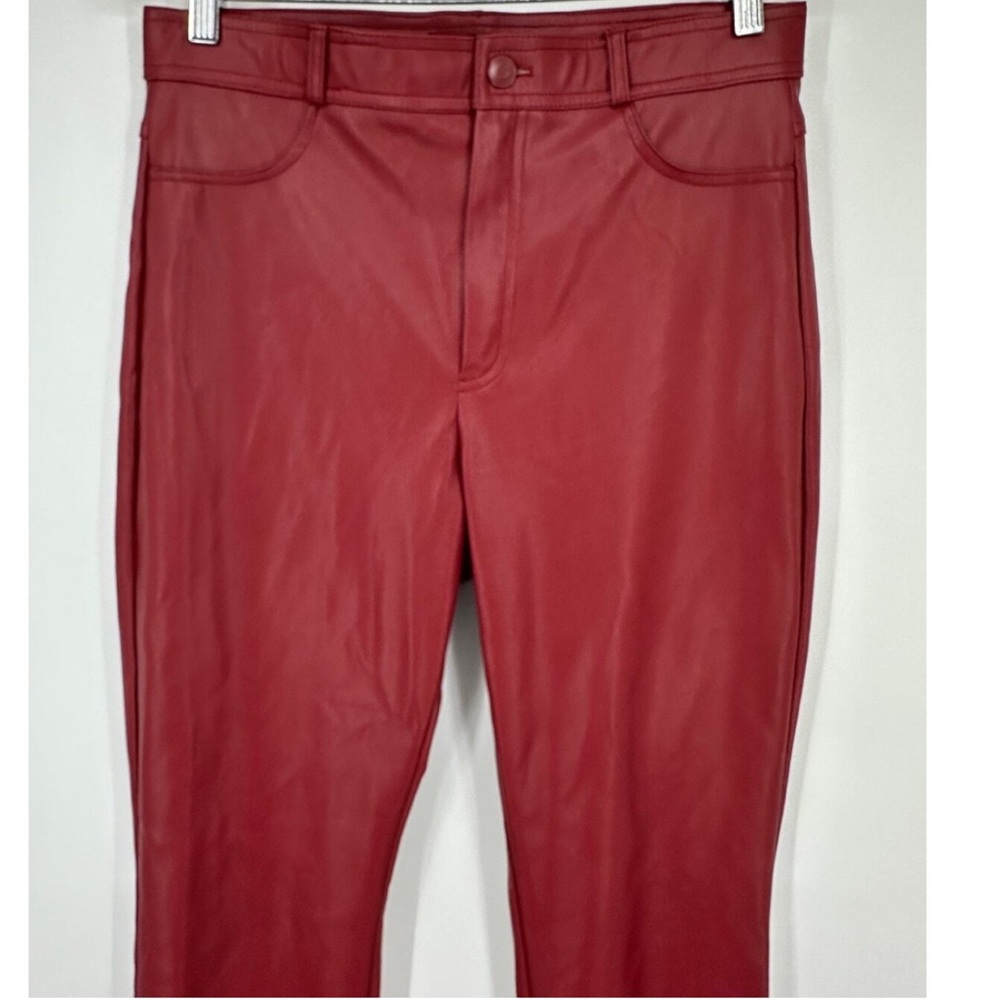 Zara Vibrant Red Faux Leather Pants